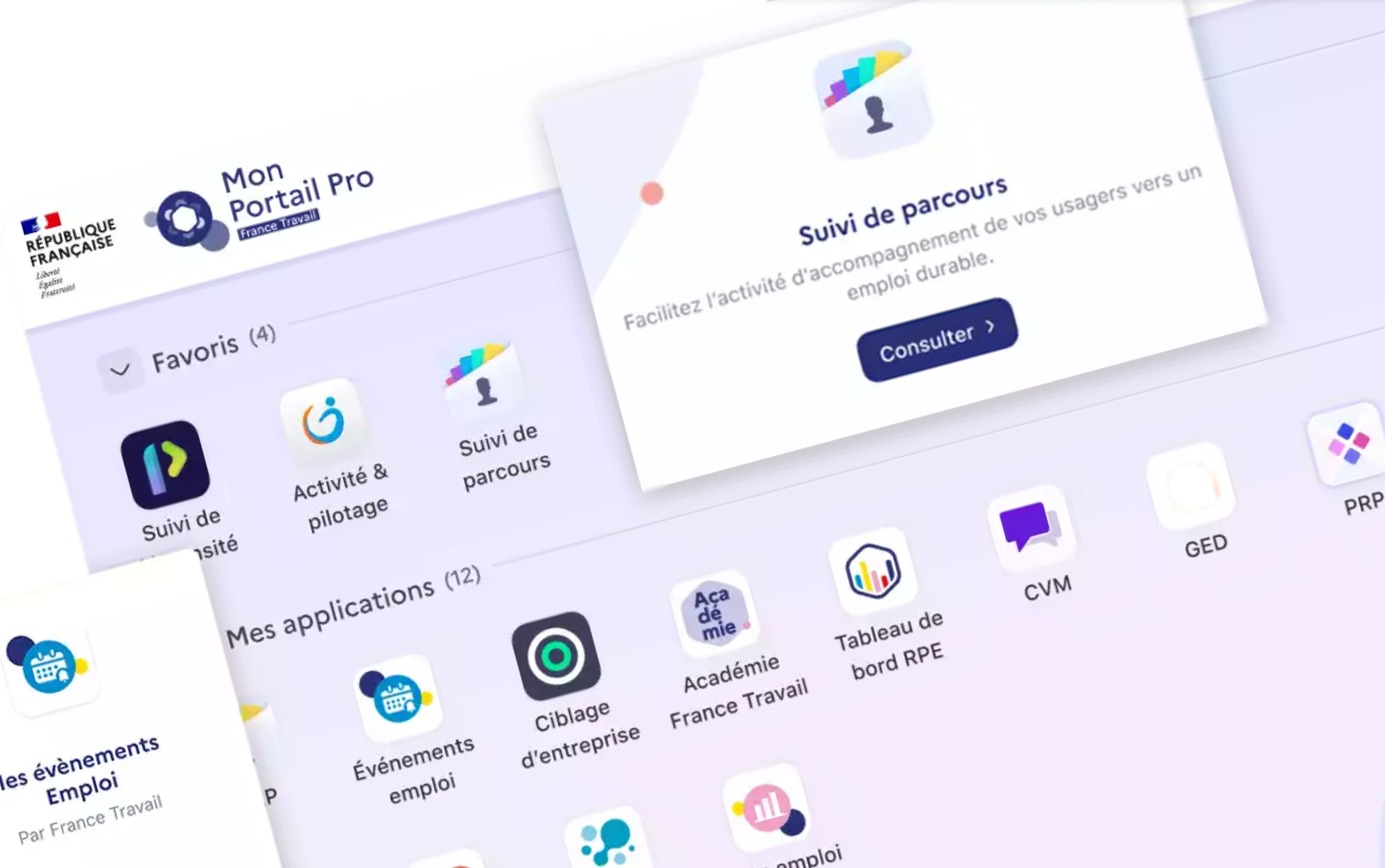 Mon Portail Pro - Interface du bureau numérique unifié